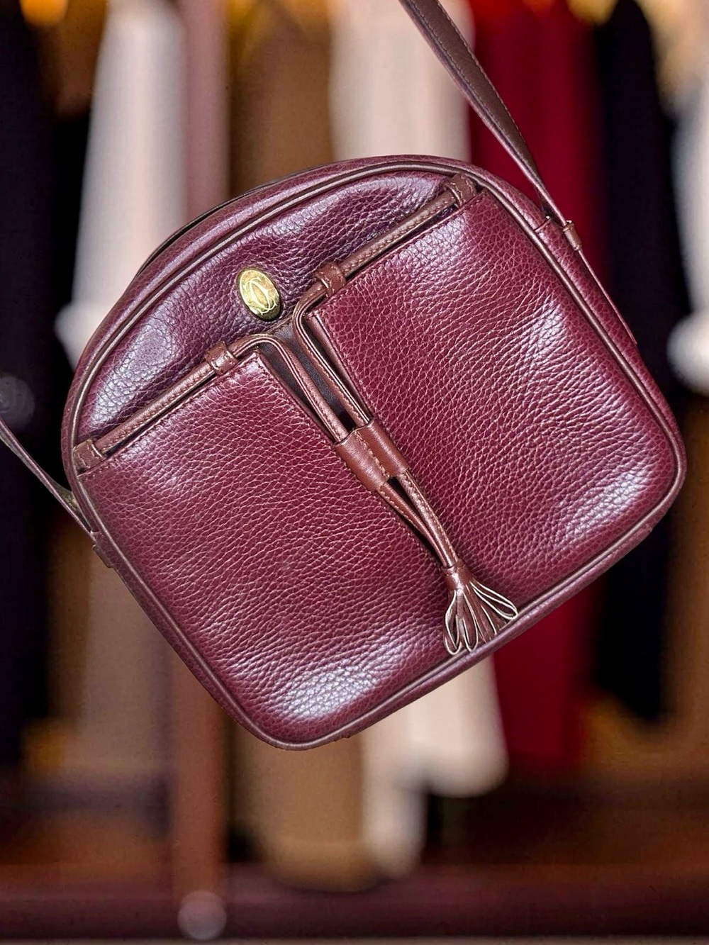 1980’s Must de Cartier Pebbled Leather Crossbody bag - Vintage French Luxury - Picture 14 of 14